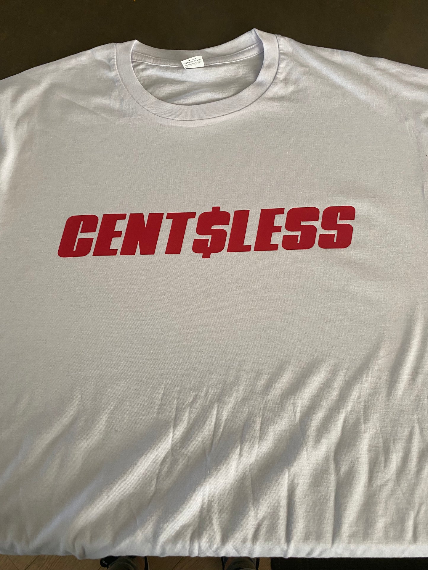 CentsLess white t-shirt