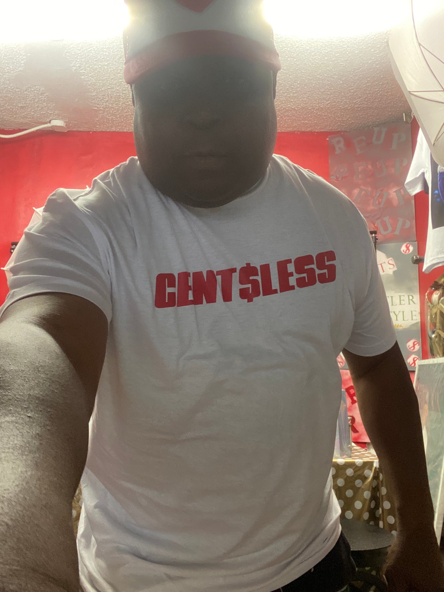 CentsLess white t-shirt