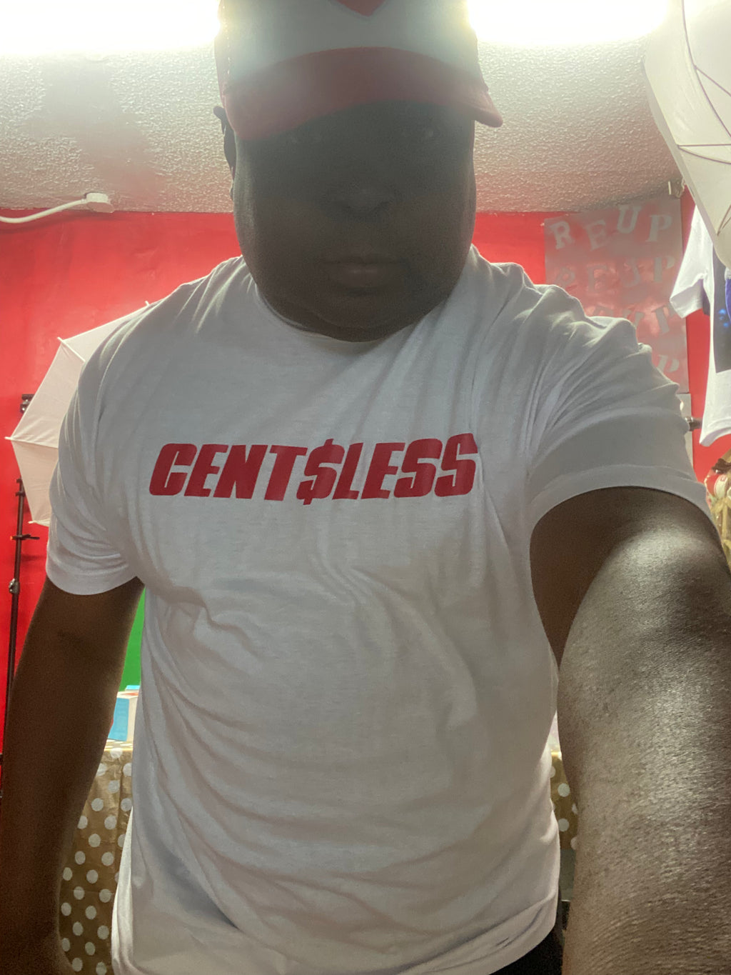 CentsLess white t-shirt
