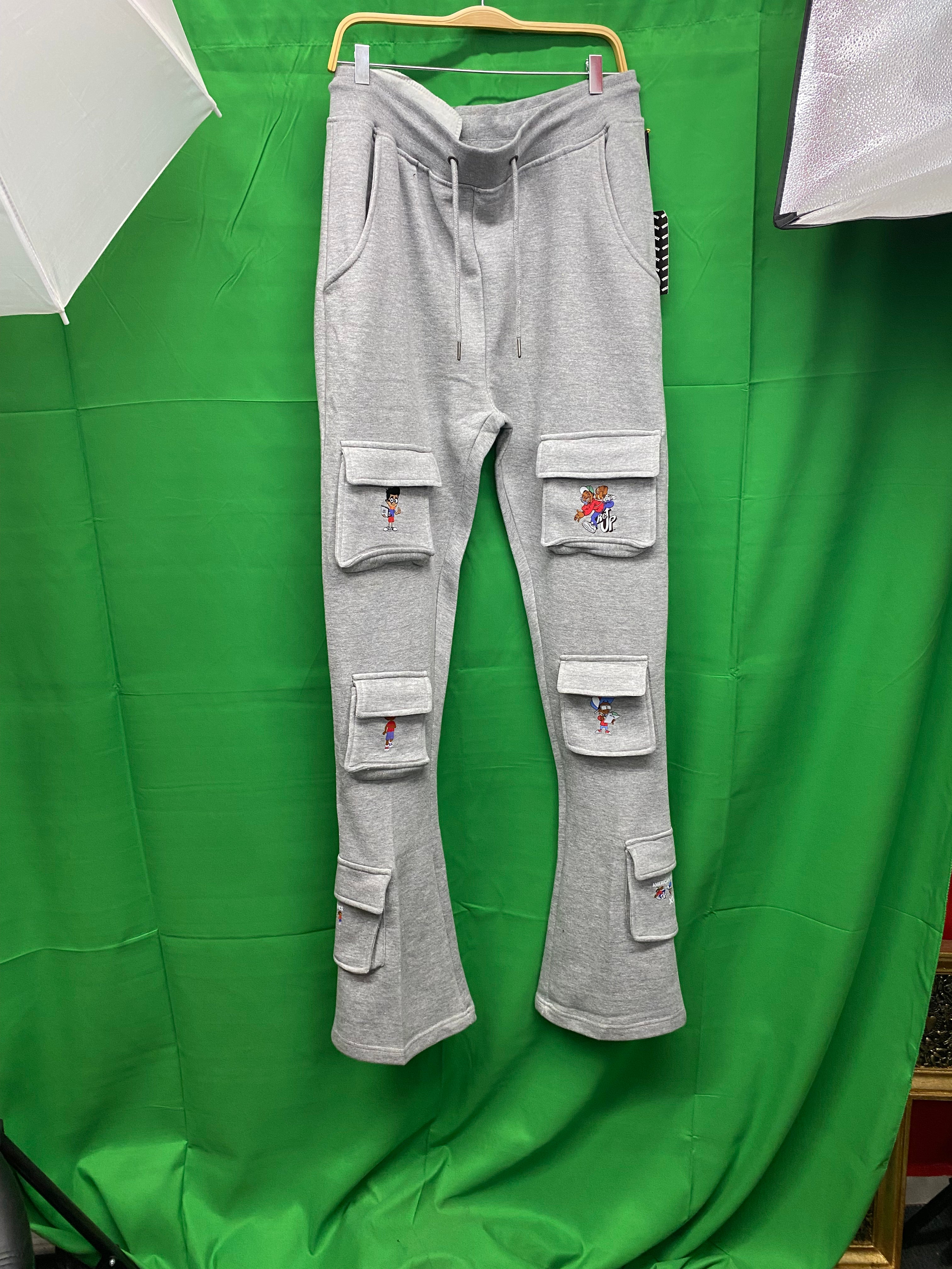 Custom stack pocket sweats