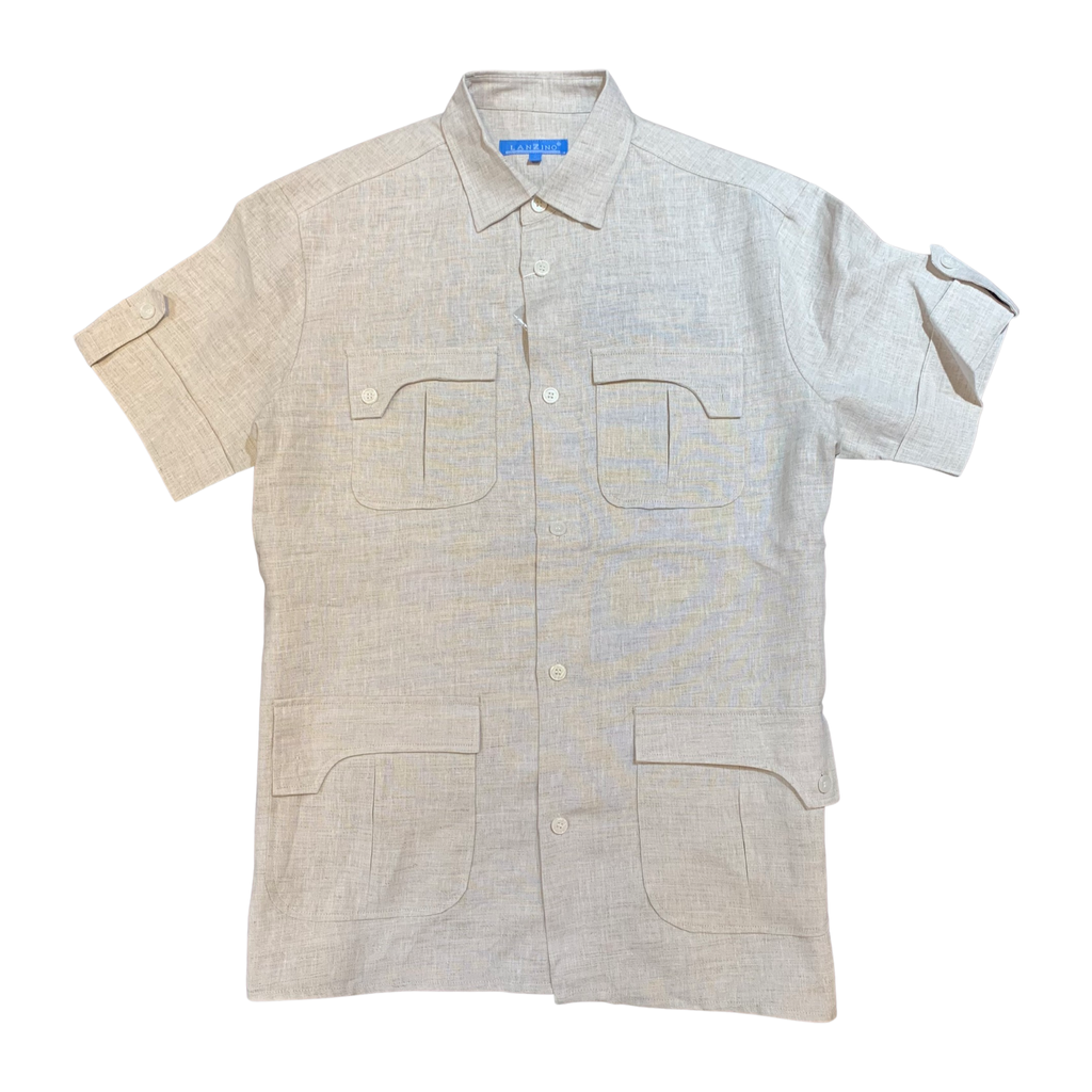 Natural linen short suit